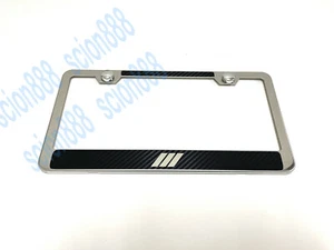 1pc Carbon Style 3-Stripes Stainless Steel License Plate Frame CF/UD - Bild 1 von 1