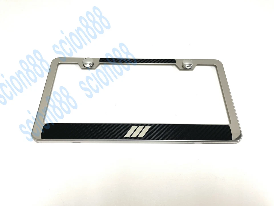 Marco de matrícula de acero inoxidable de 3 bandas estilo carbono CF/UD de 1 pieza Foto 1 de 1