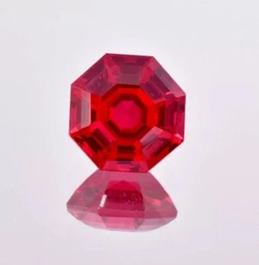10 Ct AAA Natural Octagon Cut Blood Red Ruby Heart Touching Breathtaking Gem - Picture 1 of 5