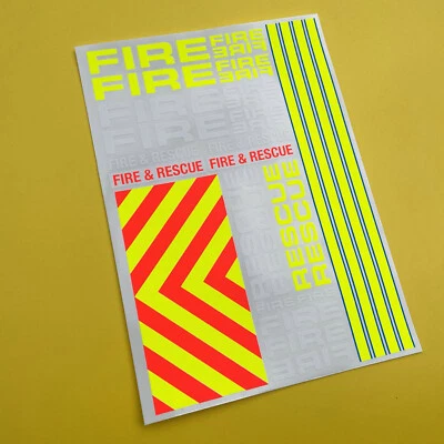 SCREENPRINTDIGITAL RC ""FIRE & RESCUE"" Notfall 1/10 Skala Aufkleber Aufkleber Rock Crawling 4x4