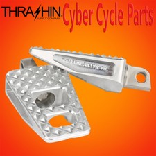 THRASHIN SUPPLY P-54 EXTRA GRIP FRONT FOOTPEGS Raw Aluminum 2018 Harley Softail 