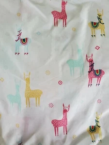  Llama Sheet Set Full Size Flat Fitted 2 Pillowcases White Multicolor 100% Poly - Picture 1 of 3