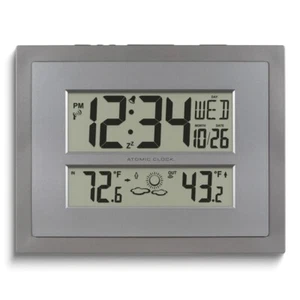 Silver-tone Digital Atomic Clock - Picture 1 of 1