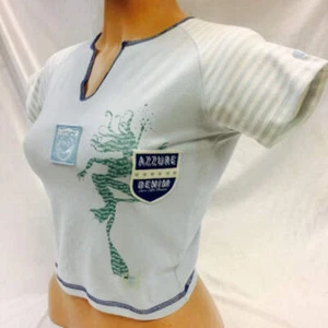 Camiseta para mujer Azzure Denim Sky | Blanca | Turquesa Nueva con etiquetas - Imagen 1 de 8