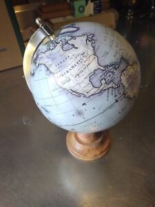 Desk Top World Globe With Wood Base