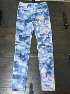 Athleta Girls Pants Blue Size Large 12 Leggings Tie Dye Stretch High Rise Tight - Picture 1 of 4
