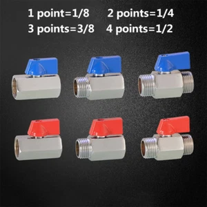 1pcs  size of 1/8 1/4 3/8 1/2 inside x outside thread ms-chromed MINI ball valve - Picture 1 of 30