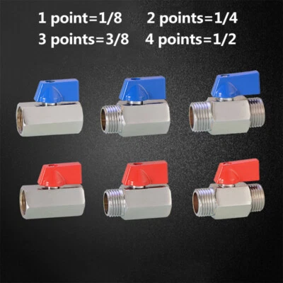 1pcs  size of 1/8 1/4 3/8 1/2 inside x outside thread ms-chromed MINI ball valve - Image 1 of 4