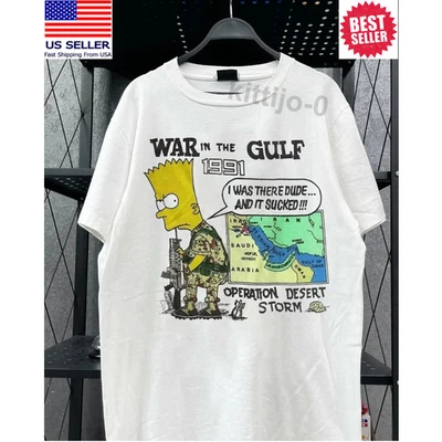 Camiseta Bart Simpson Guerra en el Golfo 1991 Operación Tormenta del Desierto Camiseta Vintage Foto 1 de 4