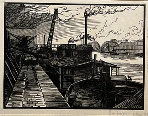 MARCEL DE JAEGHER Bretonisch BRETAGNE Marine HOLZSTICH 1923 - Bild 1 von 4