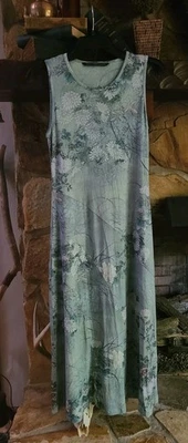 Maxi Vestido Peruvian Connection Mujer Talla S Azul Sin Mangas Estampado Floral Suave Foto 1 de 4