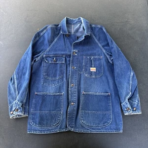 Vintage Penneys Pay Day L Chore Coat Jacket Denim 50s UNION MADE NO SIZE TAG - Picture 1 of 24