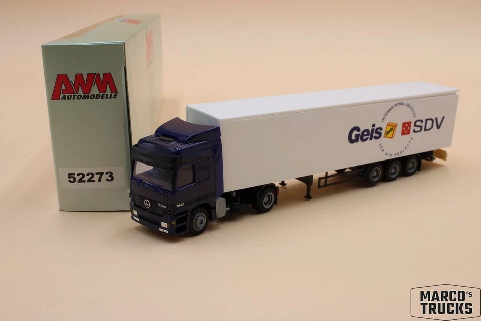 AWM MB Actros MP1 L semi-trailer truck “Geis SDV Logistics” 52273 1:87 /AW2988 - Image 1 of 1
