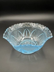 Princess House Capri Ice Blue Bowl Vintage Textured Exterior 7.5" Scalloped Edge - Picture 1 of 11