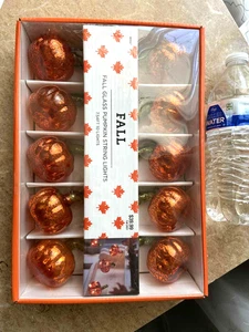 FALL GLASS PUMPKIN STRING LIGHTS - Picture 1 of 2
