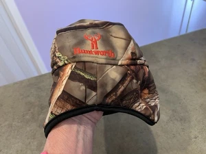 Huntworth Mossy Oak Camo Orange Reversable Winter Beanie w Ear Flaps Sz L/XL - Picture 1 of 5