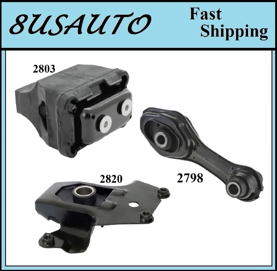 3 PCS MOTOR & TRANS MOUNT FIT 1995-2002 Chevrolet Cavalier - Auto Trans. - Image 1 of 4