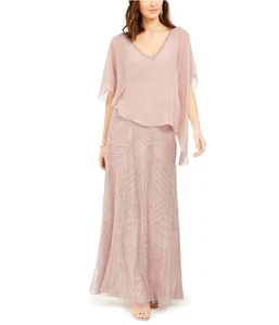 Jkara Womens Embellished Capelet Fit & Flare Dress, pink, 16 897100113477 - Picture 1 of 1