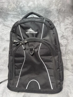 Mochila con ruedas High Sierra negra cojín de viaje compartimento para computadora portátil Foto 1 de 4