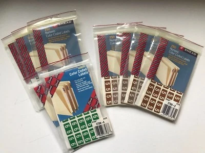 Lot Of 9 Smead Color-Coded Numeric 06 &05 Label Sheet, 250 per Pack (67475 & 6) - Image 1 of 4