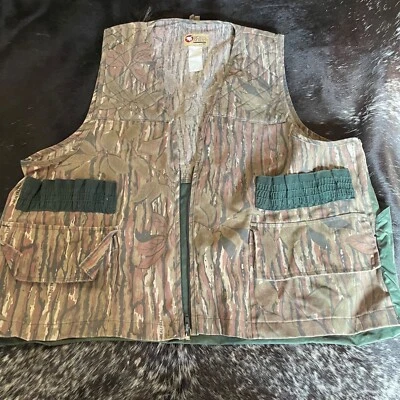 VTG Sports Afield Hunting Zip Vest Realtree Camo Nylon Game Bag Men's XL - Image 1 of 4