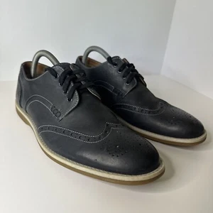 Clarks Herren Größe 9 US Marineblau Leder Schnürschuh Elegant Schuh SEHR SCHÖN - Bild 1 von 13