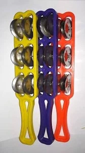 Platillos de percusión manual Jhika Khanjari pandereta material plástico virgen (3 piezas - Imagen 1 de 6