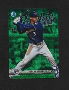2017 Bowman Orlando Arcia Rookie Of The Year Favorites Green Mojo Refractor /99 - Picture 1 of 2