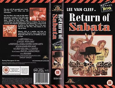 Spaghetti Western on PAL VHS RETURN OF SABATA w/Lee Van Cleef & Reiner Schone - Image 1 of 2