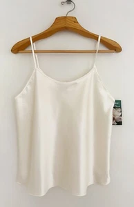 Vintage NWT~ CINEMA ETOILE by Tom Bezduda Camisole Top Sz M Ivory Satin - Picture 1 of 5