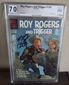 🔥🔥DELL COMICS ROY ROGERS AND TRIGGER #136 7.0 SIGNED ROY ROGERS SILVER AGE🔥🔥 - Picture 1 of 3