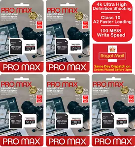 MicroSD Memory Card Class 10 A2 - High Speed 32GB 64GB 128GB 256GB 512gb 1TB 2TB - Picture 1 of 19