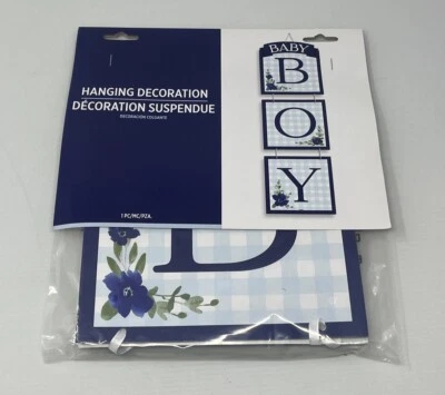 Baby Shower Baby In Bloom Baby Boy Hanging Decoration Blue!! - Image 1 of 3