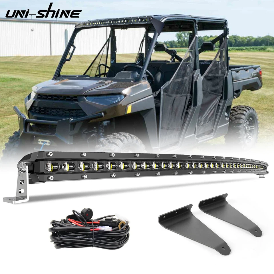 Barra de luz LED curva de 50" + montaje en techo para Polaris Ranger 570 XP 900 1000 2013-2025 Foto 1 de 4