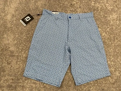 Pantalones Cortos de Golf Footjoy Estampado Micro-Floral Ligeros Tejidos Para Hombres 30 Azules Nuevos con Etiquetas Foto 1 de 4