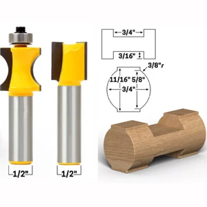 2pcs Log Cabin Building Block Toy Router Bit Set - 1/2" Shank Woodworking Router - Picture 1 of 3