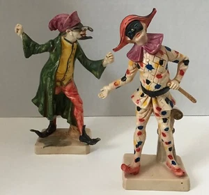 VINTAGE NARRENPAAR ITALIENISCHE COMEDIA KUNST - Bild 1 von 5