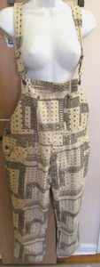 Women's EASEL Paisley Twill Overalls Jumpsuit Pockets Size M - Picture 1 of 5