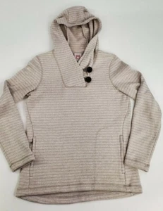 Damen-Fleecepullover Avalanche hellbraun gestreift Schalkragen Größe Small - Bild 1 von 12