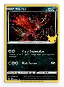 Yveltal 019/025 Celebrations Holo Foil 2021 Collection Pokemon TCG Card LP/NM - Picture 1 of 2