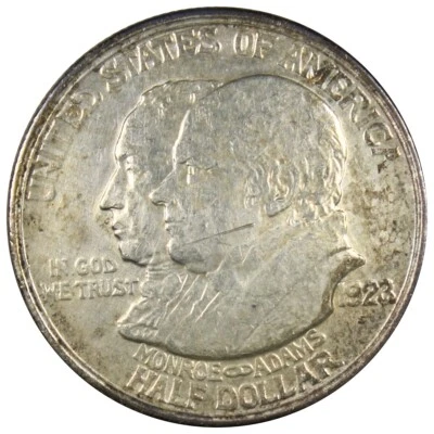 1923-S Monroe Commemorative Half Dollar AU+ Details Cleaned A1535 - Image 1 of 2