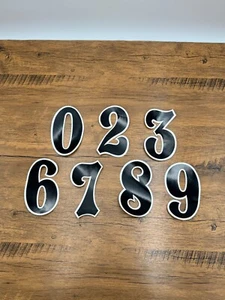 BMX Number Plate Sticker Decal NOS Old School Schwinn Haro BLACK WHITE - Picture 1 of 8