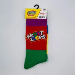 Socken Crazy Socks Froot Loops Müsli Crew Herren Größe 6-12 Unisex Spaß Geschenk Retro - Bild 1 von 4