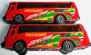 Vintage Unbranded 1/64 Diecast Highway Explorer Transit City Bus Lot of 2 Rare - Picture 1 of 6