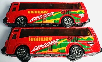 Vintage Unbranded 1/64 Diecast Highway Explorer Transit City Bus Lot of 2 Rare - Image 1 of 4