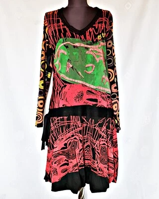 ПОДЛИННЫЙ DESIGUAL ГЕОМЕТРИЧЕСКАЯ ВЫШИВКА ЛОГОТИП ЖЕНСКОЕ ПЛАТЬЕ РАЗМЕР: US14/EU42/XL - Изображение 1 из 4