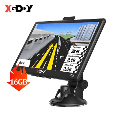 16GB+256MB XGODY 7 Zoll GPS Navi PKW LKW Navigationsgerät Navigation 3D EU Karte - Bild 1 von 4