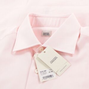 Alessandro Gherardi NWT Dress Shirt Size 16 41 Solid Pink 100% Cotton