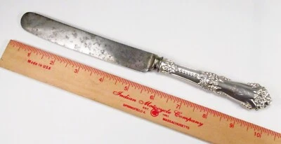 Antiguo cuchillo de cena de plata esterlina Reed & Barton La Marquise de 1895 de 10" tal cual Foto 1 de 4