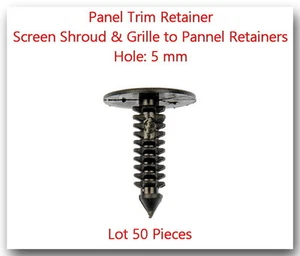 50 Pcs Screen Shrourd & Grille to Panel Retainers Hole: 5mm Fits: GM & Universal - Bild 1 von 1